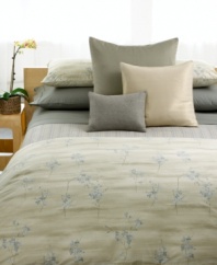 Delicate watercolor-inspired branches adorn this neutral-toned sham in ultrasoft combed cotton percale. (Clearance)