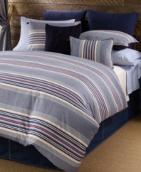 Get warm and cozy with this ultra-soft Sun Valley European sham from Tommy Hilfiger, featuring a deep navy blue in a cable knit.