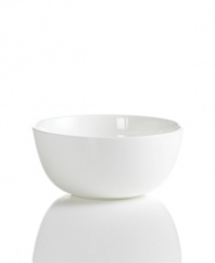 Set 5-star standards for your table with this sleek breakfast bowl from Hotel Collection. Balancing a delicate look and exceptional durability, the translucent Bone China collection of dinnerware and dishes is designed to cater virtually any occasion.