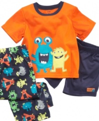 Beam me up! Nighttime sleep will be full of fun adventures when you start him off to dreamland in this shirt, short and pant pajama set from Carter's.