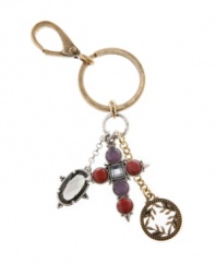 Devotional design. Pay homage to your spiritual side with Lucky Brand's cross motif key chain. Crafted in gold tone mixed metal, it includes a combination of plastic and epoxy accents. Approximate length: 5-1/10 inches.