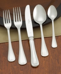 As gentle and pleasing to the eye as a well-manicured garden, this fine flatware collection from Villeroy & Boch puts any meal in good taste. Luxurious stamped detail in polished  stainless steel blends pastoral charm with refined architectural grace. Includes a slotted spoon, serving spoon, gravy ladle and cold meat fork.