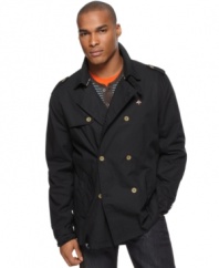 Kick it old-school. This double-breasted jacket from LRG has sophisticated yet modern style down pat.