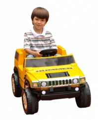 He's got the need for speed with this ultracool, battery-operated Hummer H2! With forward and reverse gears plus horn sounds and an official Hummer H2 license plate, he'll be ready for the road in no time.