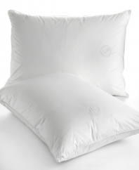 Better than basic. Experience the luxury of premium white goose down wrapped in a smooth, 400-thread count cotton cover. This indulgent pillow is finished with Lauren Ralph Lauren embroidery and piping detail. Also boasts a 240-thread count inner cover.