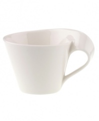 A hybrid of Asian-inspired style and modern details, the New Wave Caffé cappuccino cup from Villeroy & Boch's dinnerware and dishes collection lends impromptu or informal gatherings sophistication. The unique, shape and warm, creamy glaze combine for a truly eye-catching effect. 8.75 oz capacity.
