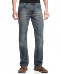 Rough up your denim look with these heavily washed jeans from Kenneth Cole New York.
