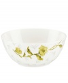 Artsy florals and funky dot designs collide on the eclectic and dreamy Watercolors Citrus serving bowl from Lenox Simply Fine. A sleek silhouette and sophisticated palette of gray, white and olive create a fresh, modern look for casual meals. Qualifies for Rebate