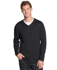 A solid favorite, this v-neck sweater from Alfani will instantly become your standard style. (Clearance)