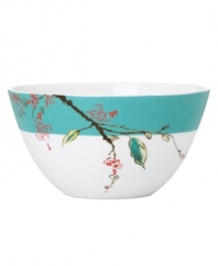 Make any meal sing with the bright watercolor-inspired birds and florals of the Chirp dinnerware and dishes collection from Lenox Simply Fine. Built for lasting luster and strength, this small bowl goes from oven to table to dishwasher with ease. Cute for berries or ice cream! Qualifies for Rebate