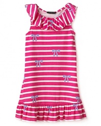 Little Marc Jacobs Girls' Lolita Bow Stripe Dress - Sizes 8-12L