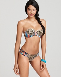In a wild cheetah print, this Mara Hoffman bikini boasts an exotic look with a sporty touch--a provocative silhouette flaunts the figure.