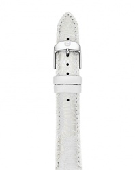 Do the white thing with this leather watch strap from Michele, accented by a stainless steel buckle. This band makes your practical piece pop.