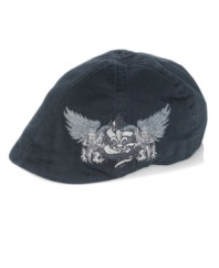 Suit up for luxe street style with this graphic driving cap from American Rag.