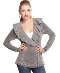 Ideal for lightweight layering, pair this ultra-cute cardigan from GUESS? over your fave knits for a relaxed look.