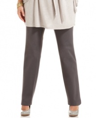 Featuring comfy pull-on styling, INC's straight leg plus size pants are essentials for your day-to-play style!