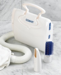 Don't damage your hair with ordinary hair dryers, try the superior Conair soft bonnet dryer! Features concentrator nozzle for precision styling and extra large bonnet that fits jumbo rollers. Vent brush for curling power. Includes extra-long 4' hose and purse-shaped case. Limited two year warranty. Model SB1.