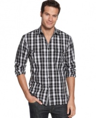 Be a little more rad in plaid. This shirt from Alfani RED wakes up your weekend wardrobe.