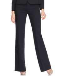Anne Klein's classic pinstripe pants put you at the head of the boardroom! Wear them with a simple, chic white shirt or dress it up with a silk blouse.