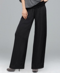 Wide leg pants are a must-have this season–pair Cha Cha Vente's sophisticated pair with a shimmering, sequined tank top or a flowing blouse!