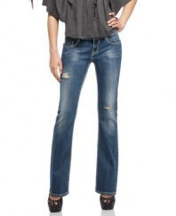 Vigoss Jeans makes distressed jeans go glam with rhinestone accents and perfectly worn-in styling!
