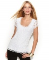 Lovely lace updates a classic tee shirt silhouette, from INC.