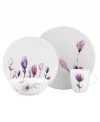 Lenox Simply Fine blurs the line between garden style and modern design with Watercolors Amethyst place settings. Painted blossoms flourish in purple hues against a kaleidoscope of patterns while white coupe shapes couple the sleek look and unparalleled durability of bone china. Qualifies for Rebate