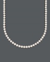 For a perfectly polished look, add this elegant Belle de Mer necklace. Crafted with grade A+, cultured freshwater pearls (7-1/2-8 mm) and a 14k gold clasp. Approximate length: 16 inches.