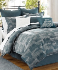 Variegated white striping upon this ultra-soft European sham adds a smooth, tailored finish to the Indigo Ombre bedding collection from Tommy Bahama. Arrange with coordinating decorative pillows for layers of casual, sea-inspired style.