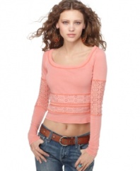 Eyelet and lace sugar coats this Free People cropped top for a sweet spring look!