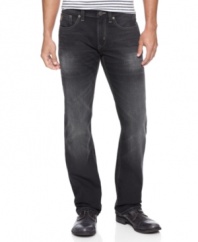 Set the record straight.  Out with your old bootcut jeans and in with these straight-leg jeans from Marc Ecko.