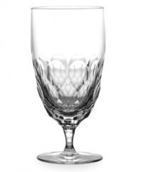 Perfect for both casual or formal occasions, this stemware features a jewel-like geometric pattern that gently fades away at the tops of stems for an eye-catching twist on the ordinary.