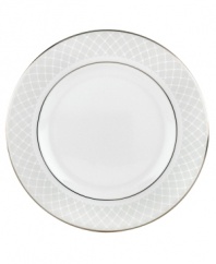 A sweet lace pattern combines with platinum borders to add graceful elegance to your tabletop. The classic shape and pristine white shade make this salad plate a timeless addition to any meal. From Lenox's dinnerware and dishes collection. Qualifies for Rebate