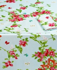 Fabric doesn't mean formal. Vera's easy-clean cotton napkins feature pretty spring colors to finesse casual tables in eco-friendly style. Pair with the patterned Spring Blossom table linens.