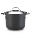 From rich chowders to whole steamed lobsters, the Anolon Nouvelle stock pot delivers expert-grade results with layer upon layer of premium cooking material: ultra-reactive copper is encapsulated by two layers of aluminum and finished with an impact-bonded stainless steel cap. Limited lifetime warranty.