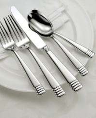 Oneida introduces new Zest to casual dining. Flatware crafted in polished stainless steel featuring smooth handles with banded tips ensures ultra-sophisticated place settings.