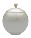 A soft, feminine look with Denby durability, the Lucille Gold sugar bowl promises lasting style and modern grace. In a pattern inspired by vintage lace and designed by English stylemaker, Monsoon, shimmering gold swirls adorn creamy porcelain in this set of dinnerware. The dishes are beautiful for every day and occasion.