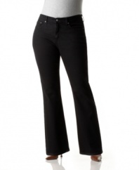 Levi's plus size 512 jeans feature a slimming tummy panel and stretch denim for a comfortable, flattering fit.