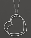 Two bamboo hearts, in sterling silver, make a sweet statement on a chain.