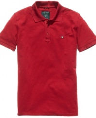Pop a classic polo from guess for a preppy yet casual look.