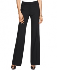 Crafted of a wool blend and cut with a flattering fit, these bootcut pants by Anne Klein are a staple for any work wardrobe.