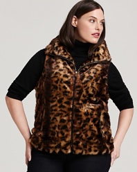 The season's must-have layer flaunts an exotic animal print: This Calvin Klein faux fur vest pairs seamlessly with your favorite basics for trend-right chic.