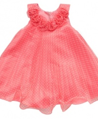 Princess and the polka dot. She'll look like the star of her own fairy tale in this lovely trapeze dress from Bonnie Baby.