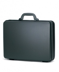 Sleek and sturdy, designed with European-style minimalism, this attaché carries an air of importance. Organize your business essentials in accordion-style portfolios and multiple compartments, all set within a durable ABS exterior with strong fiberglass-filled nylon frame. Three-year warranty.