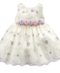 Perfect pastel colors and elegant embroidery add to the whimsy of this dress from Princess Faith.