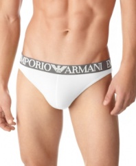 Go with the flow. This thong from Emporio Armani will enable you to experience plenty of unrestricted movement.