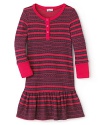 The season's trend-right fair isle print goes bold and red on this super-soft Splendid dress--a perfect pair with leggings and boots.