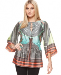 Infused with boho-chic, this global-inspired Calvin Klein top is perfect for an exotic spring look!