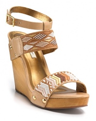 Color abounds on Cynthia Vincent's Jonah wedges--a chic embroidered style with worldly influences.