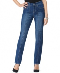 Skinny jeans with vintage-inspired flair, from Style&co. The piped creases in front give you a leg-lengthening boost!